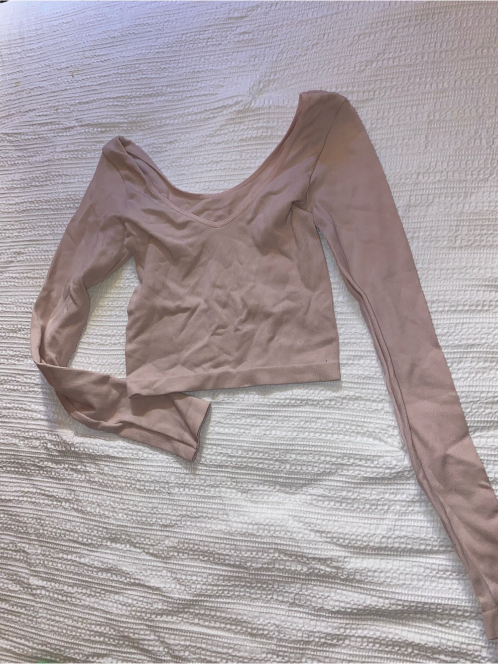 Long Sleeve ribbed Top in Dusty Rose